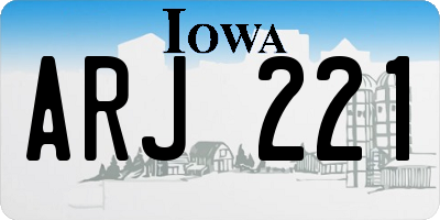 IA license plate ARJ221