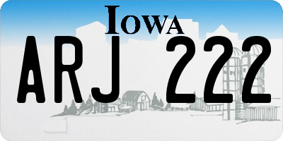 IA license plate ARJ222