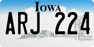 IA license plate ARJ224