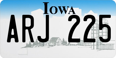 IA license plate ARJ225