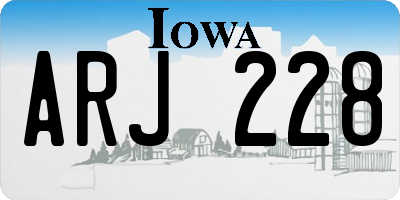 IA license plate ARJ228