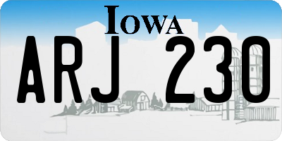 IA license plate ARJ230