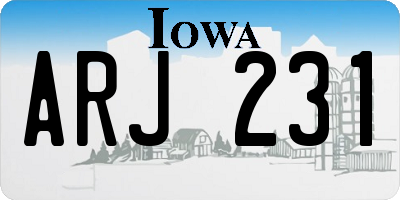 IA license plate ARJ231