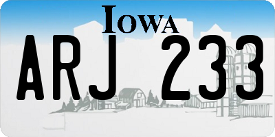 IA license plate ARJ233