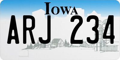IA license plate ARJ234