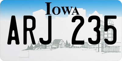 IA license plate ARJ235