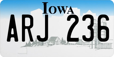 IA license plate ARJ236