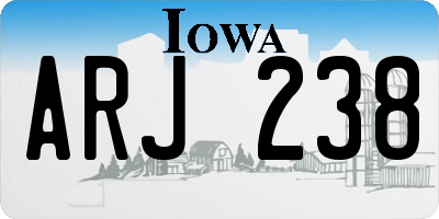 IA license plate ARJ238