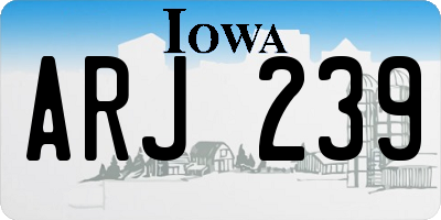 IA license plate ARJ239