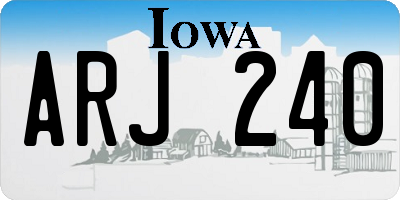 IA license plate ARJ240