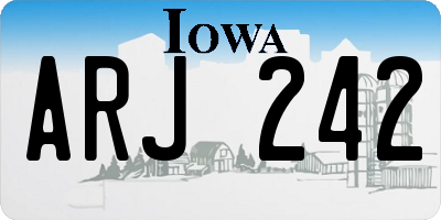 IA license plate ARJ242