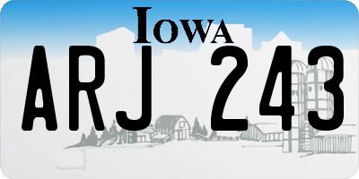 IA license plate ARJ243