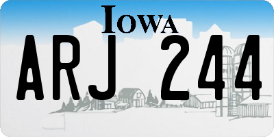 IA license plate ARJ244