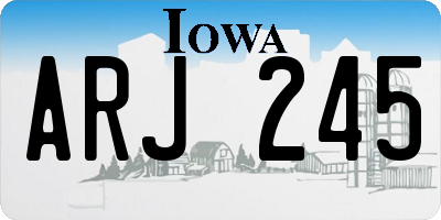 IA license plate ARJ245