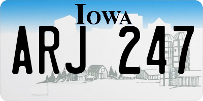 IA license plate ARJ247