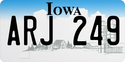 IA license plate ARJ249