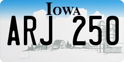 IA license plate ARJ250