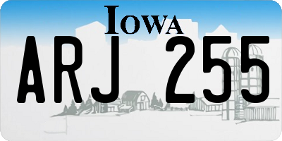 IA license plate ARJ255