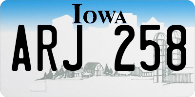 IA license plate ARJ258