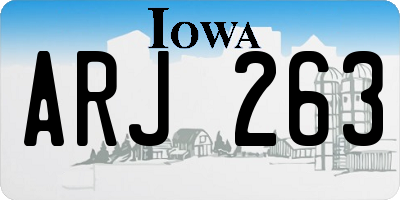 IA license plate ARJ263