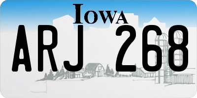 IA license plate ARJ268
