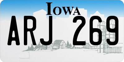 IA license plate ARJ269
