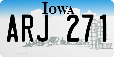 IA license plate ARJ271