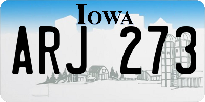 IA license plate ARJ273