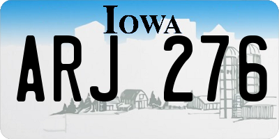 IA license plate ARJ276
