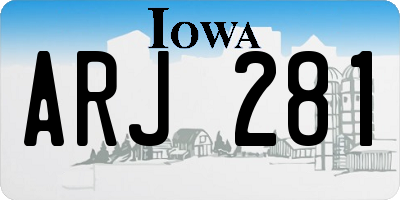 IA license plate ARJ281