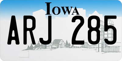 IA license plate ARJ285