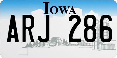 IA license plate ARJ286