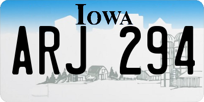 IA license plate ARJ294