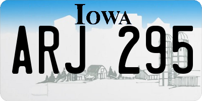 IA license plate ARJ295