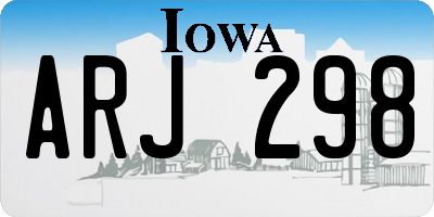 IA license plate ARJ298