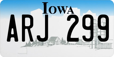IA license plate ARJ299