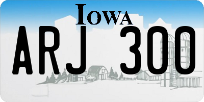 IA license plate ARJ300