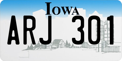 IA license plate ARJ301
