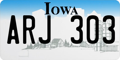 IA license plate ARJ303