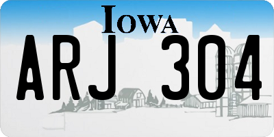 IA license plate ARJ304