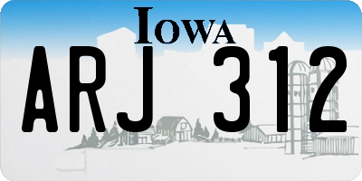 IA license plate ARJ312
