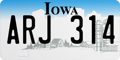 IA license plate ARJ314