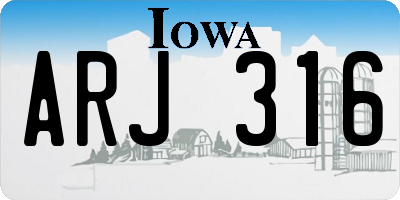 IA license plate ARJ316