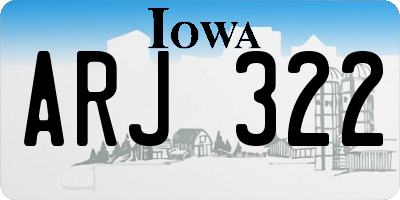 IA license plate ARJ322