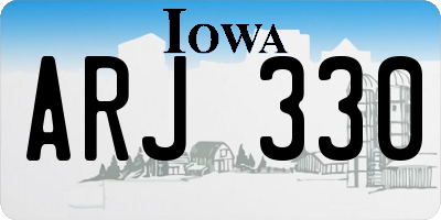IA license plate ARJ330