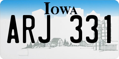 IA license plate ARJ331