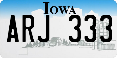 IA license plate ARJ333