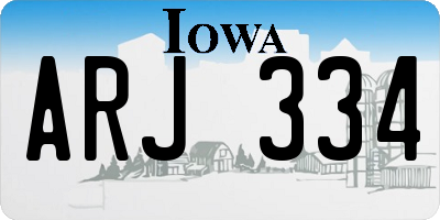 IA license plate ARJ334