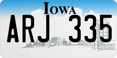 IA license plate ARJ335