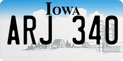 IA license plate ARJ340